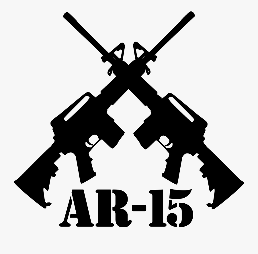 Crossed Ar 15 Rifles, Transparent Clipart
