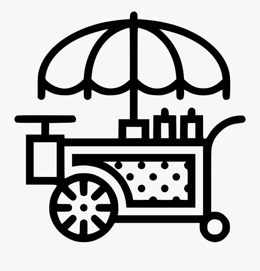 Hot Dog Stand - Street Food Cart Symbols Png, Transparent Clipart