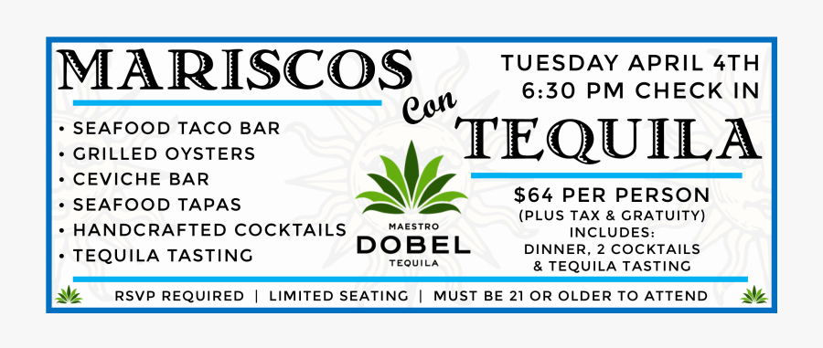 Mariscos Con Tequila Banner - Maestro Dobel Tequila, Transparent Clipart