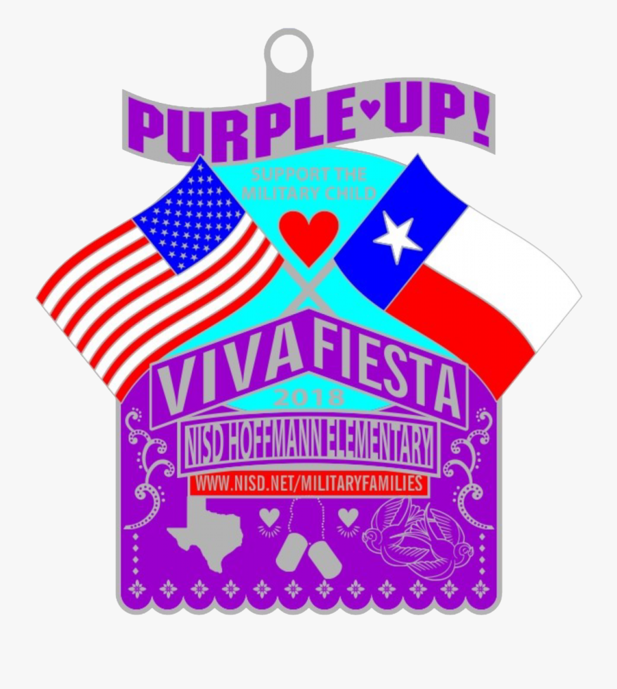 Hoffmann Es Fiesta Medal With Purple Up For Military - Graphics, Transparent Clipart