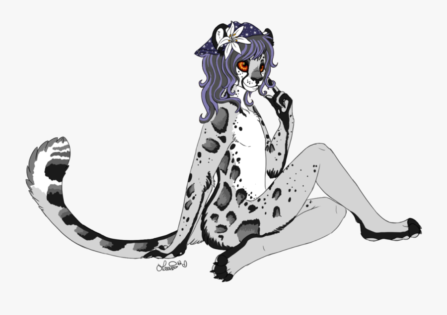 Drawn Snow Leopard Female - White Tiger Furry Female, Transparent Clipart