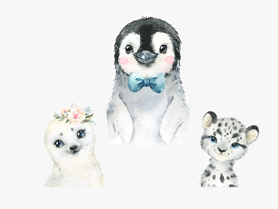 #watercolor #handpainted #octopusartis #babyanimals - Penguin Boy Baby Shower Invitations, Transparent Clipart