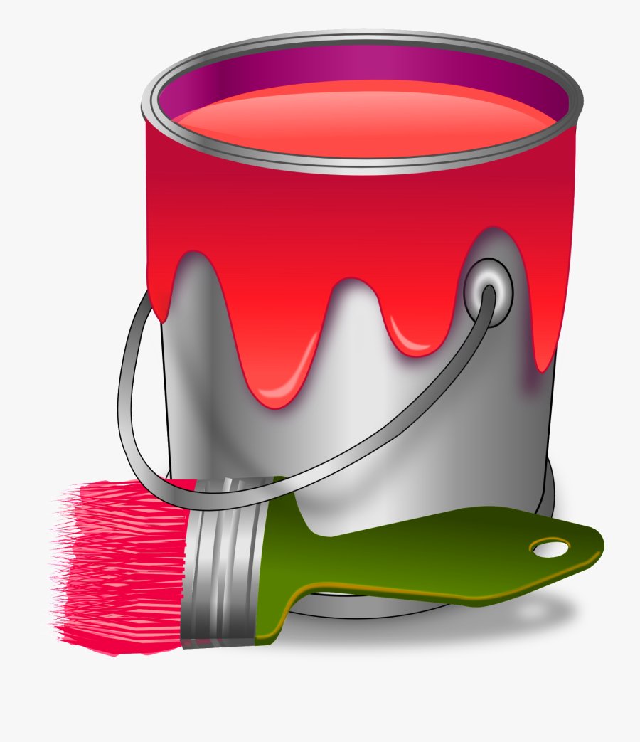 Pot De Peinture Et Un Pinceau Clipart Illustration - Pot De Peinture Pinceau, Transparent Clipart