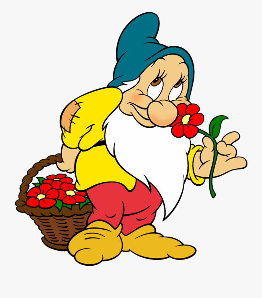 Seven Dwarfs Bashful Grumpy Clip Art Black And White - Snow White Dwarfs Bashful, Transparent Clipart