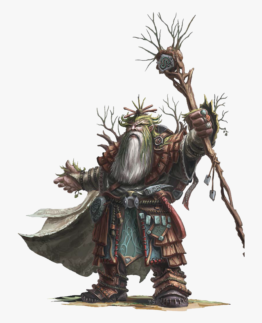Clip Art Dwarf Cleric Art - Circle Of Spores Druid, Transparent Clipart