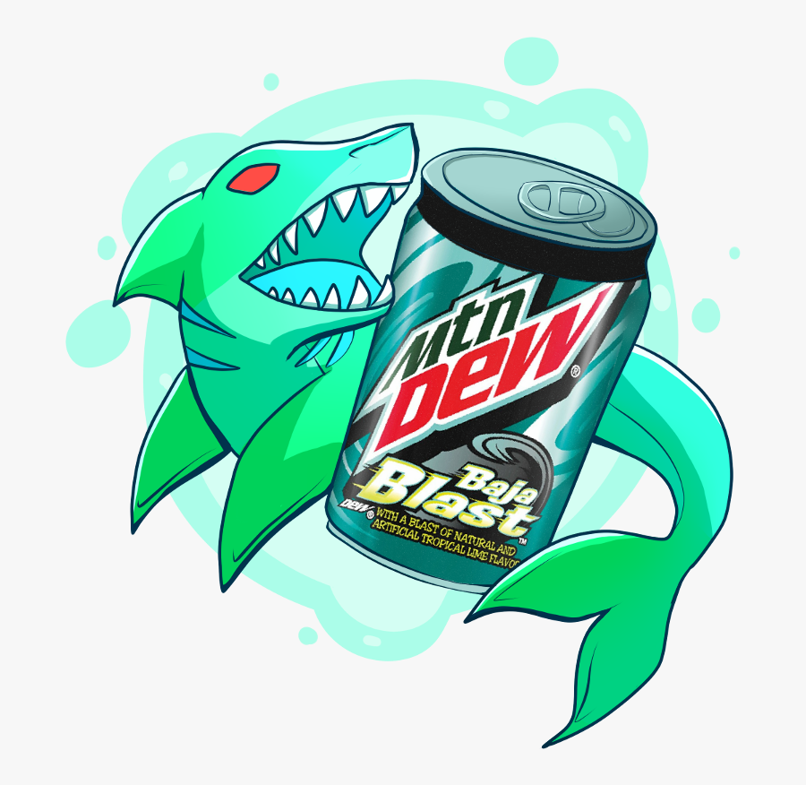 Baja Blast Shark By Angel-hawk - Mountain Dew Water Baja Blast, Transparent Clipart