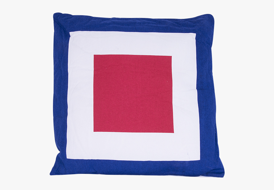 Red Square Png -blue White And Red Square Cushion, - Throw Pillow, Transparent Clipart