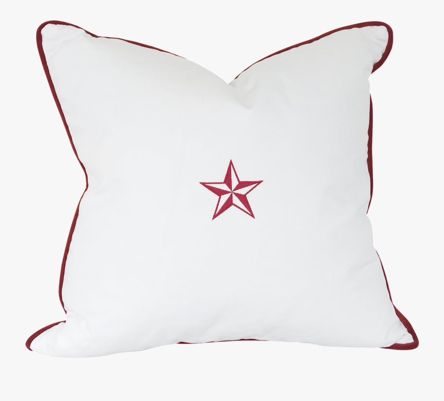 White With Red Star Throw Pillow - Texas State University, Transparent Clipart