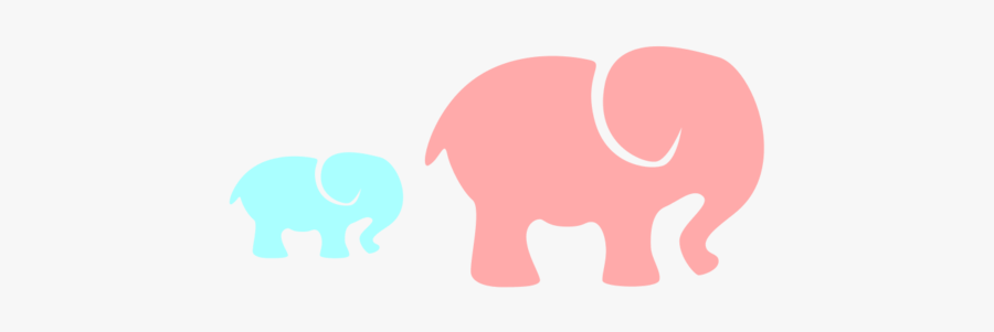 Baby Bclipart Pink Clip - Pink And Blue Elephants, Transparent Clipart
