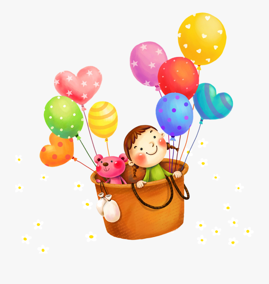Computer Balloons Cartoon File Free Transparent Image - Infantil, Transparent Clipart