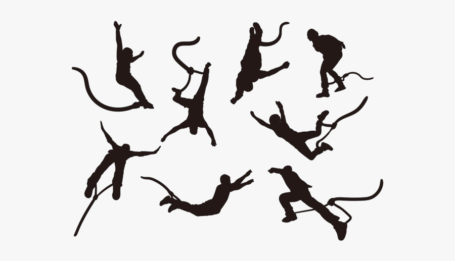 Bungee Jumping Silhouetten Vektor - Silhouette, Transparent Clipart