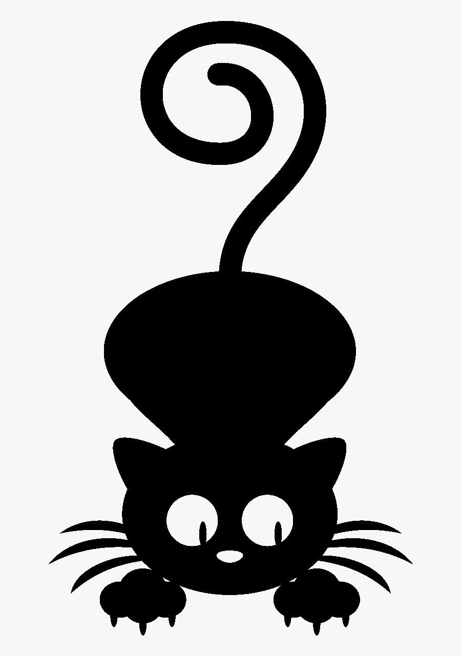 Cat With A Long Tail - Dibujos Gatos Png, Transparent Clipart