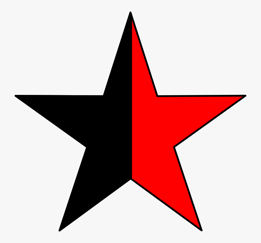 Half Black Half Red Star , Free Transparent Clipart