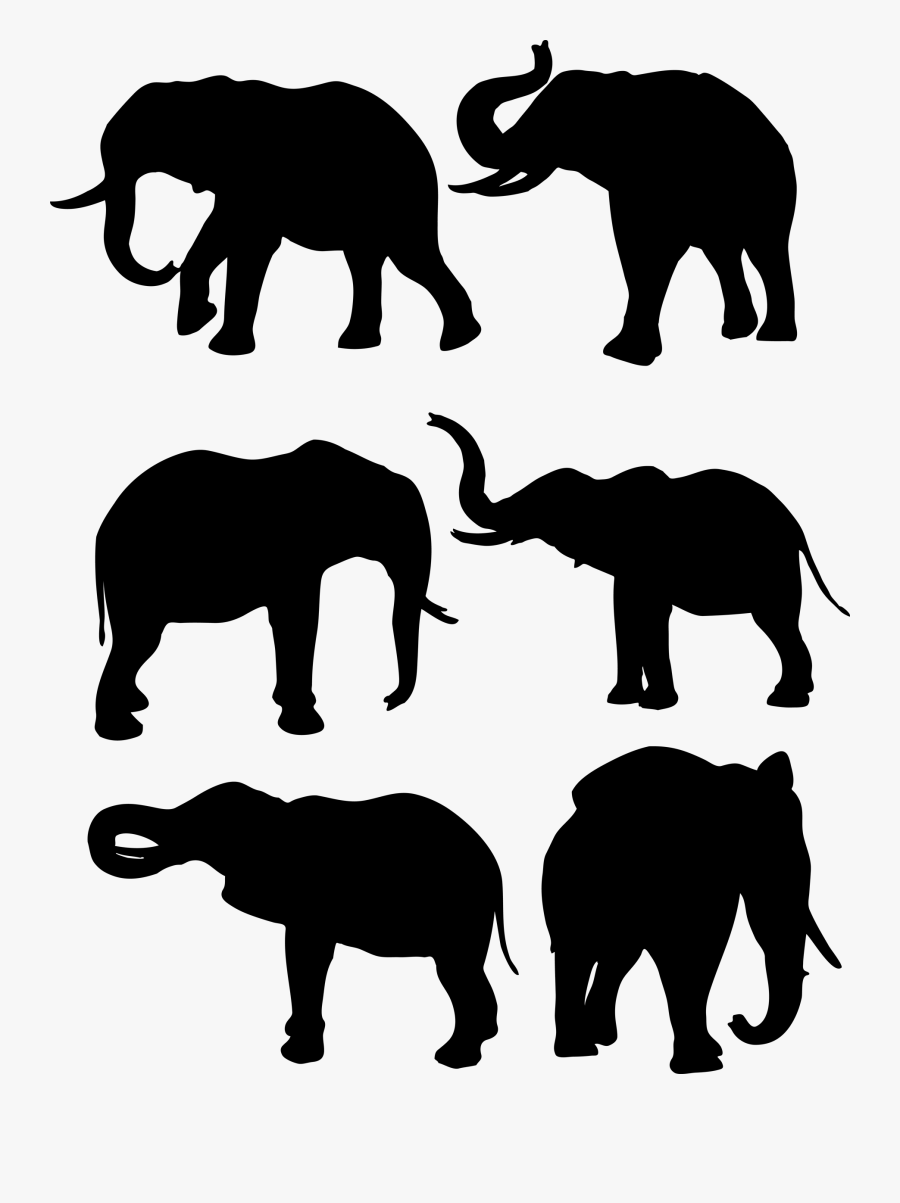 African Elephant Drawing - Elephant Silhouette, Transparent Clipart
