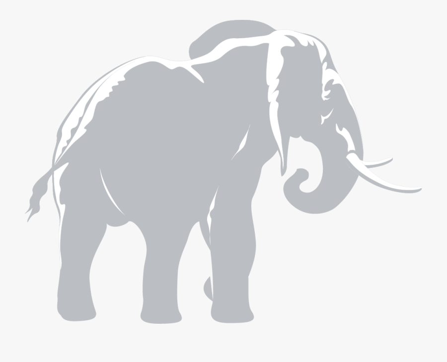 Logo - Black And White Elephant Silhouette, Transparent Clipart