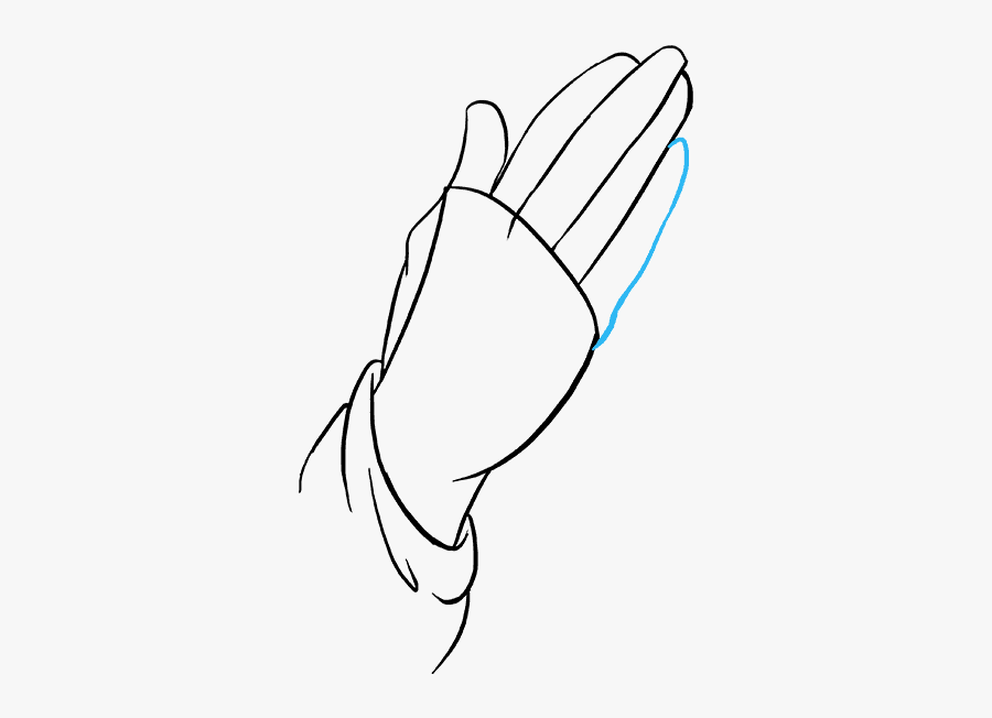 How To Draw Praying Hands - Line Art, Transparent Clipart