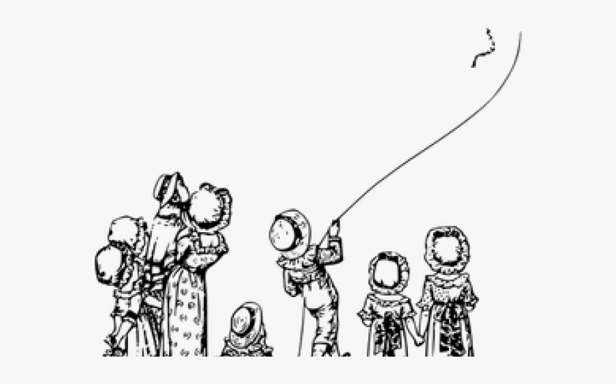 Kite Flying Line Drawing, Transparent Clipart