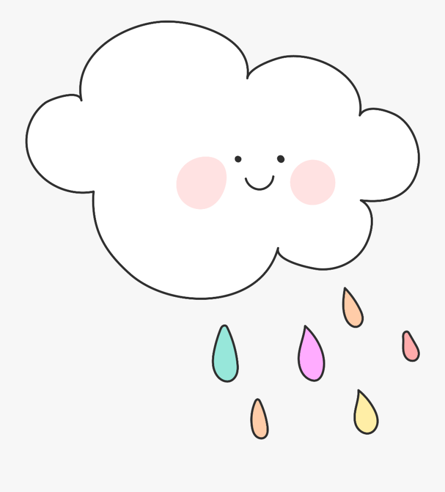 #cloud #raindrops #colorful #rainy #cartoon #sky #raindrops, Transparent Clipart