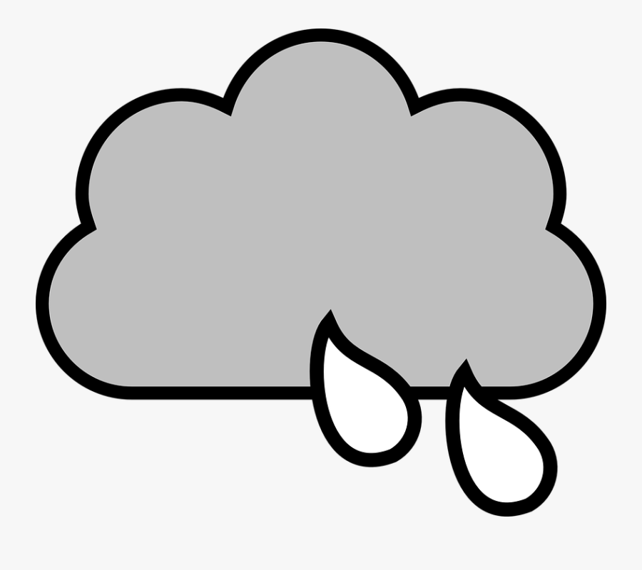 Clipart Of Cloudy, Rain As And Cloud Drawing - Light Rain Clipart Black And White, Transparent Clipart
