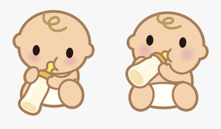 Breast Milk Infant Drinking - Cute Baby Drinking Bottle Cartoon, Transparent Clipart