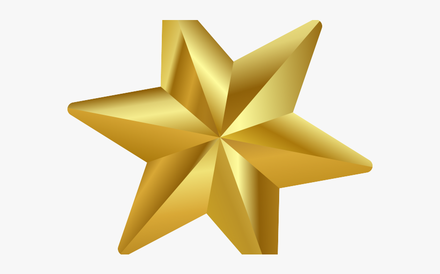 Gold Six Pointed Star, Transparent Clipart