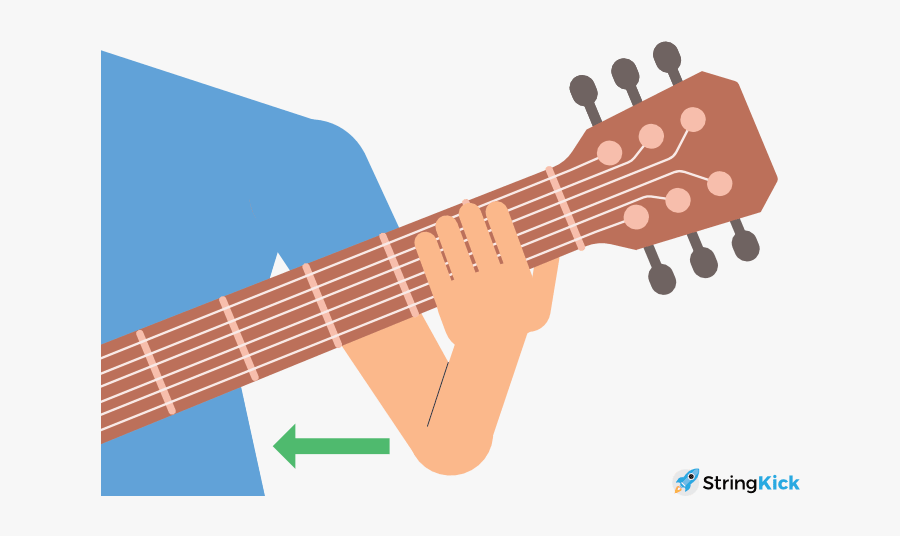 Bar Chord Elbow Position - Guitar String Position, Transparent Clipart