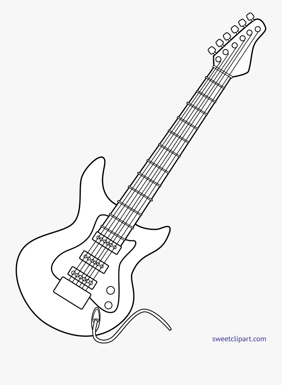Electric Lineart Clip Art - Electric Guitar Art, Transparent Clipart