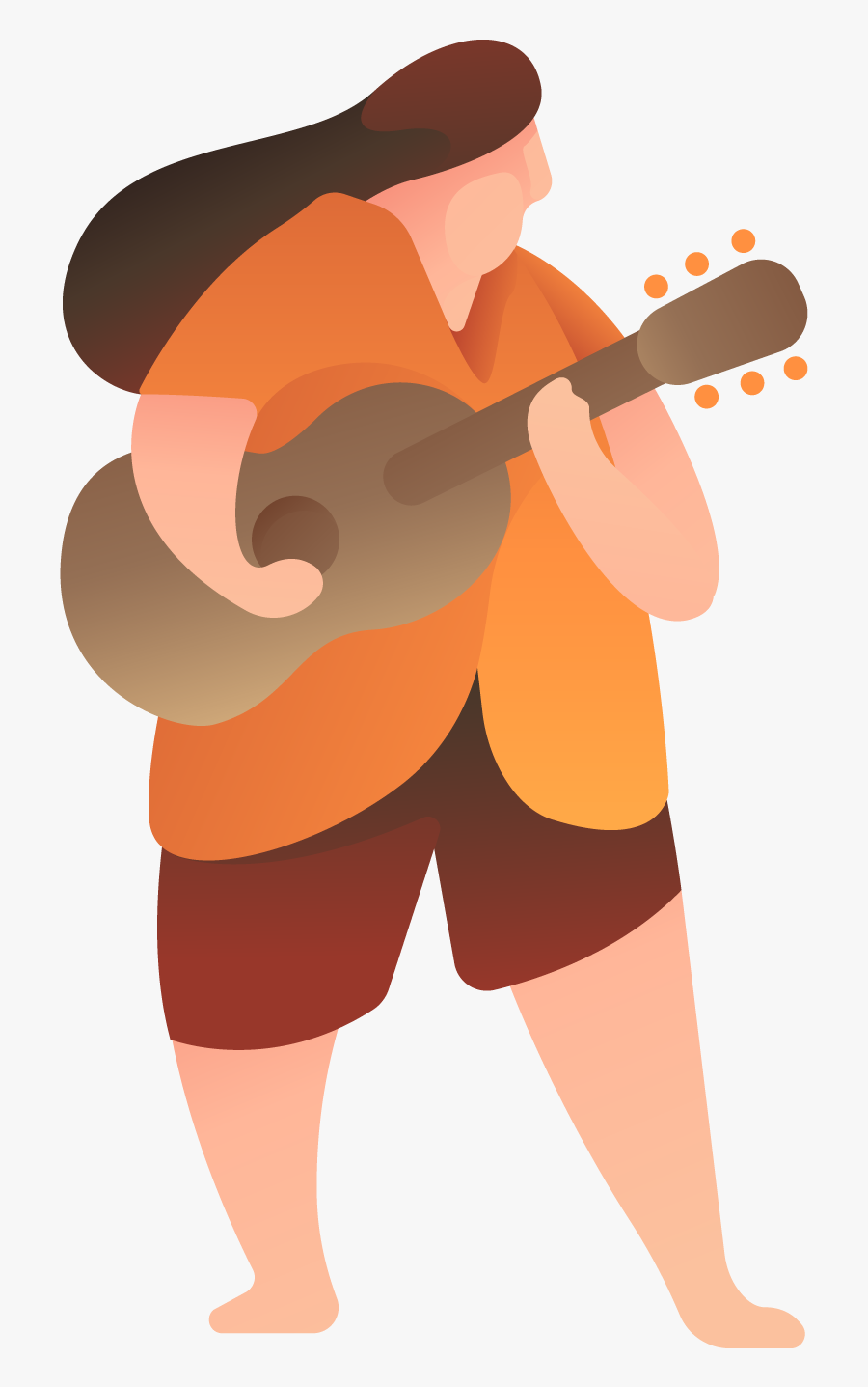 Cartoon Guitar Png - Illustrations People, Transparent Clipart