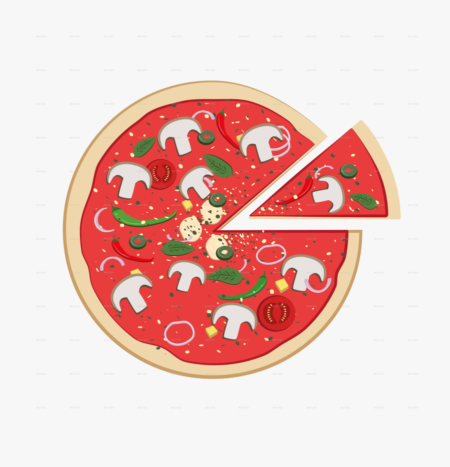 Pizza 5 Cartoon - Cartoon, Transparent Clipart
