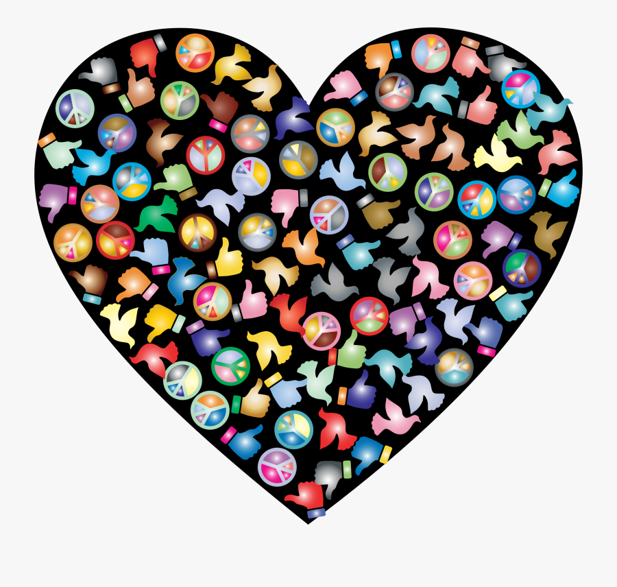 Prismatic Give Peace As Many Chances As It Needs 2 - Heart, Transparent Clipart
