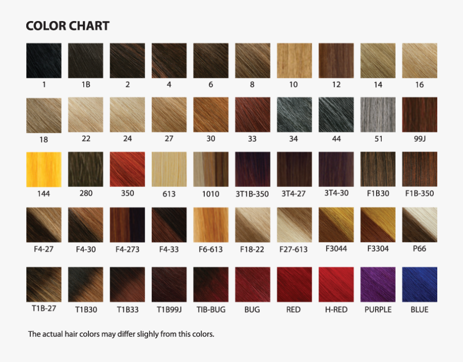 Clip Art The And Hair Extensions - Synthetic Hair Color Chart, Transparent Clipart