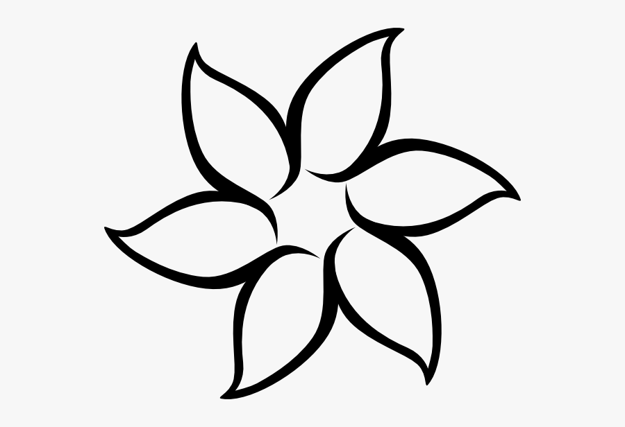 Simple Flower Outline, Transparent Clipart