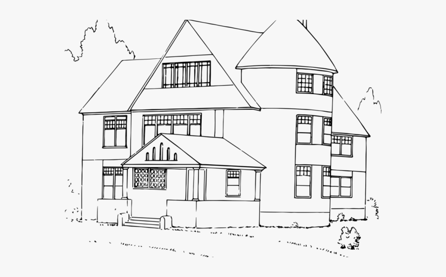 Mansion Clipart Black And White, Transparent Clipart
