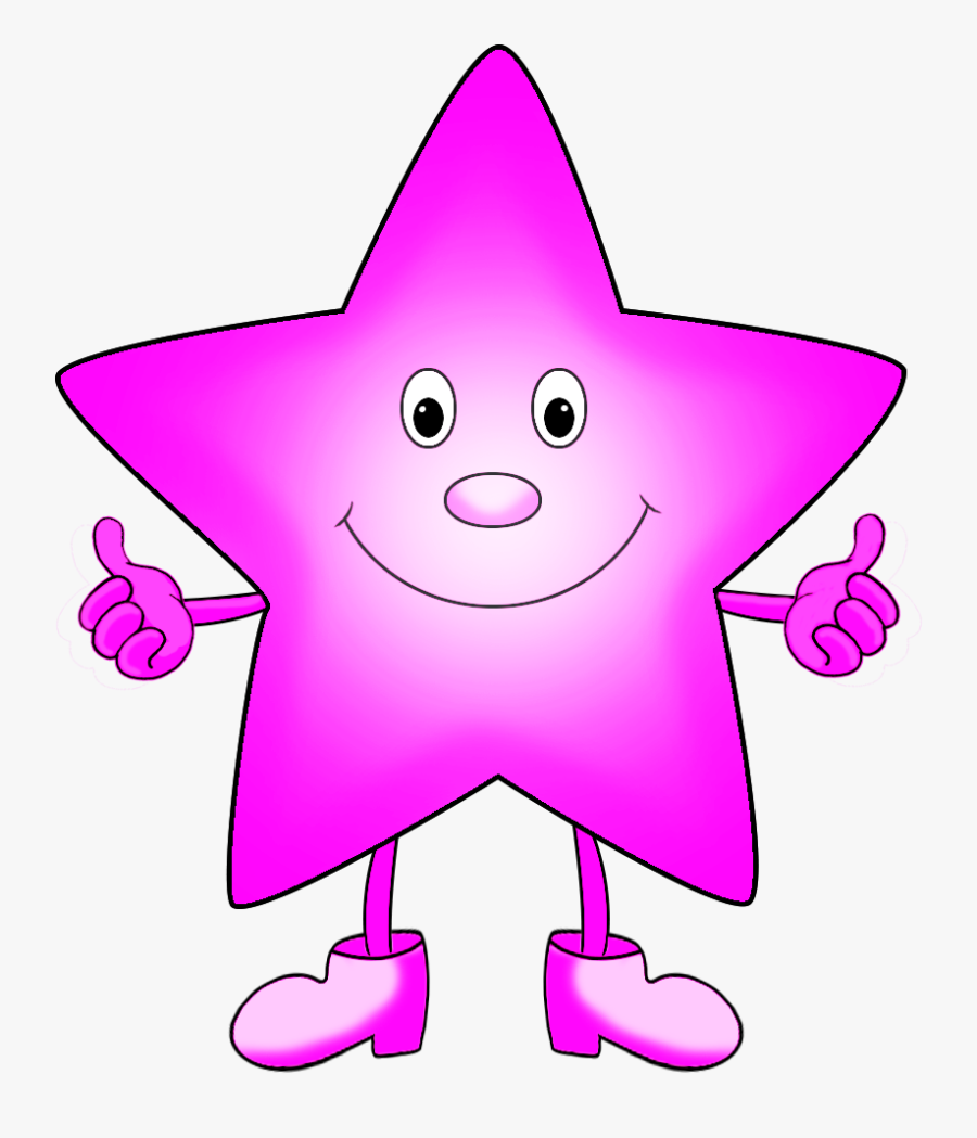 Pink Cartoon Star Clipart - Cartoon Star Transparent Background, Transparent Clipart