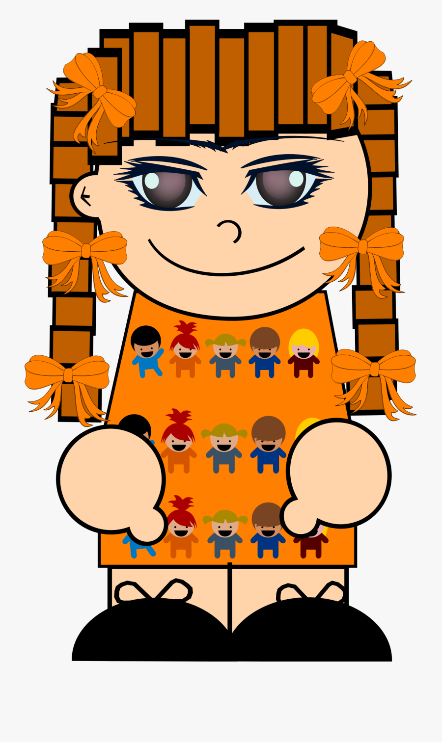 Ginger Girl With Pigtails Clip Arts - Manga Eyes, Transparent Clipart