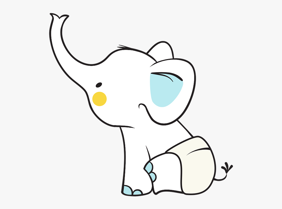 Diaper Clipart Elephant - Cartoon, Transparent Clipart