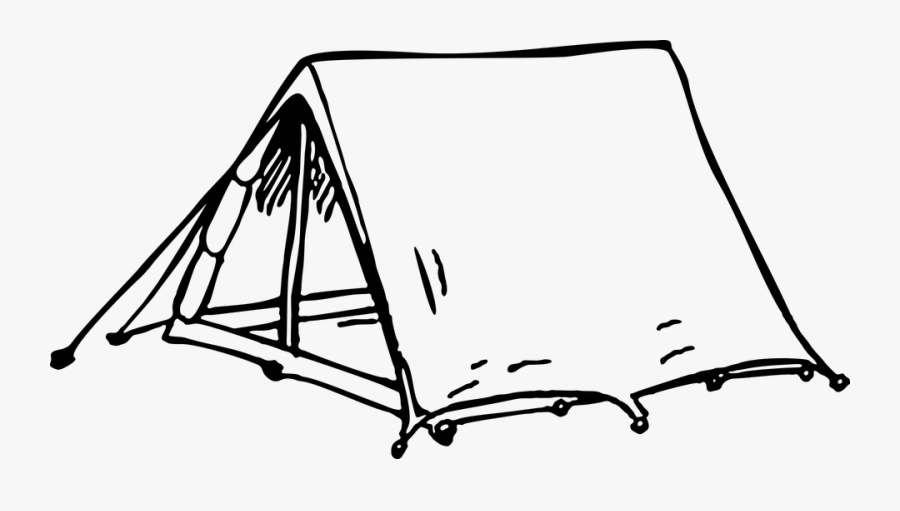 Tent, Vacations, Trekking, Icon, Travel, Camping - Drawing Of A Man In A Tent, Transparent Clipart