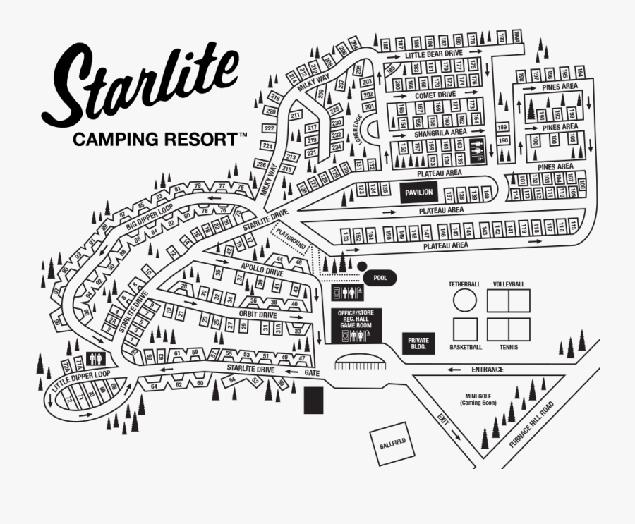 Starlite Campground Map, Transparent Clipart