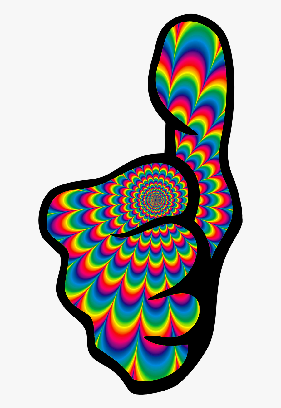 Psychoactive Drugs Show Promise For Dual Diagnosis, - Psychedelic Thumbs Up, Transparent Clipart
