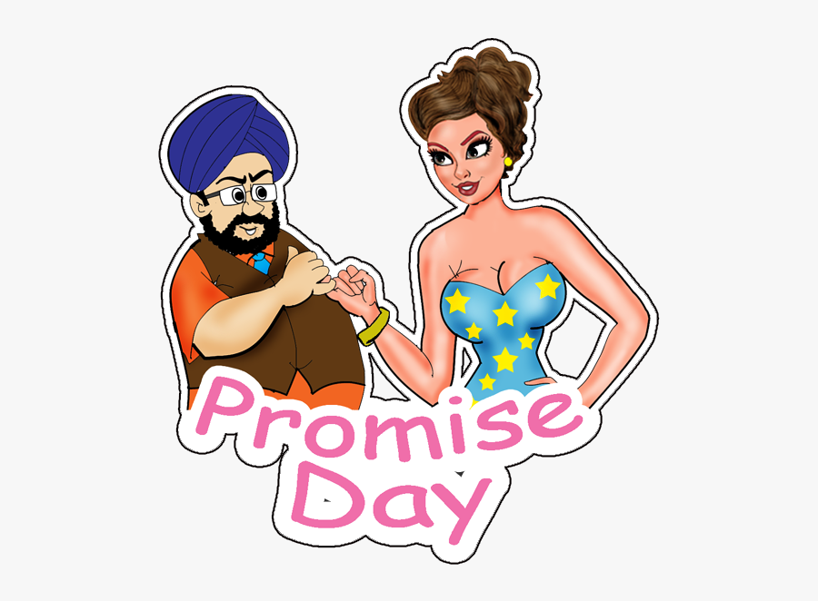 Happy Promise Day - Promise Day Cartoon Sticker Png, Transparent Clipart