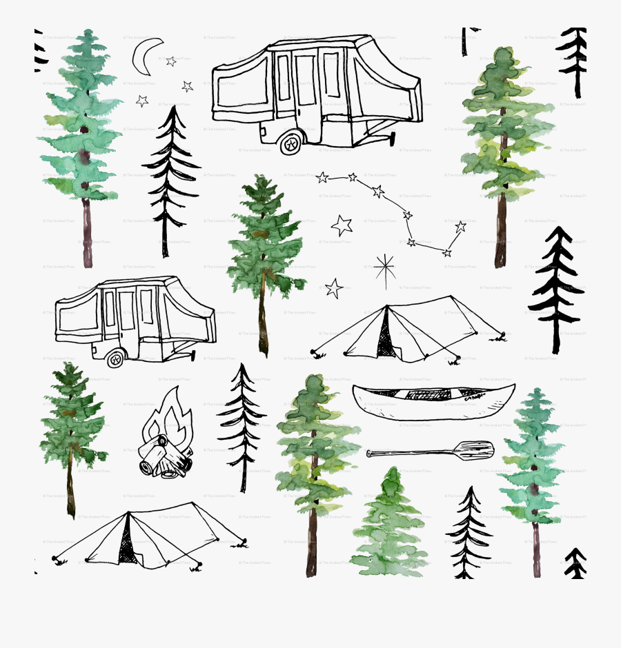 Camping Black And White Clipart, Transparent Clipart