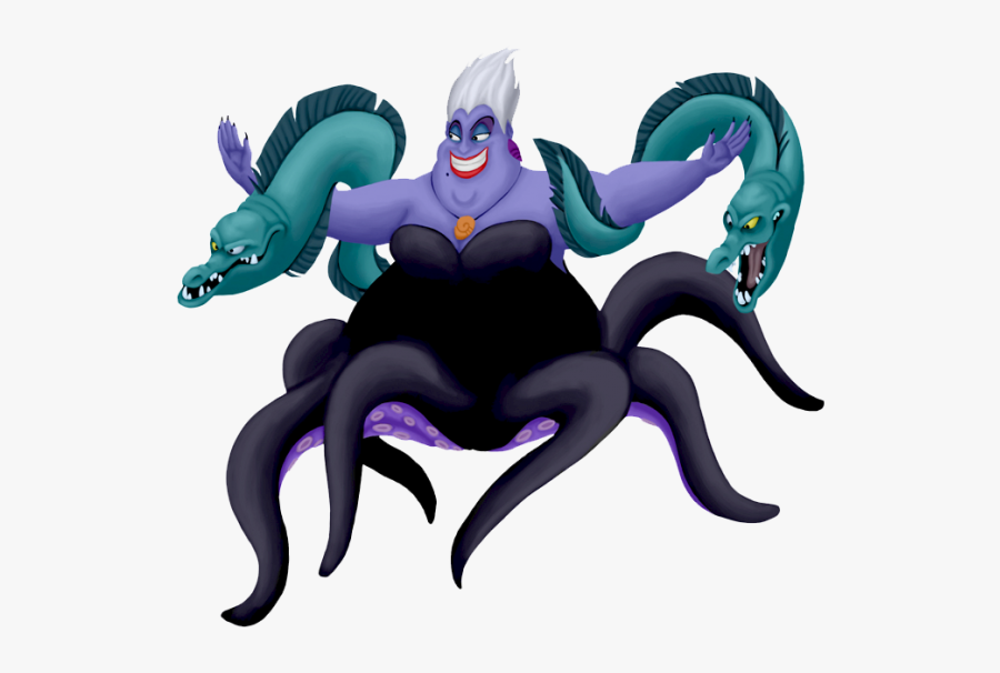 With Her Eels Adventure - Ursula Little Mermaid Eels, Transparent Clipart