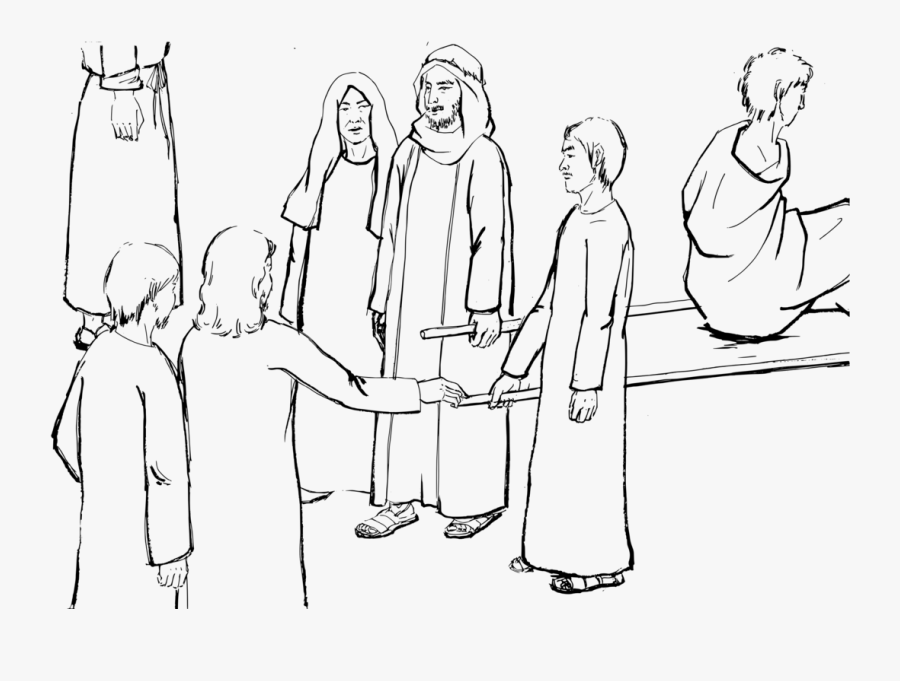 Nein Gospel Of Luke Coloring Book Colouring Pages Raising - Jesus Raises The Widow's Son Coloring Page, Transparent Clipart