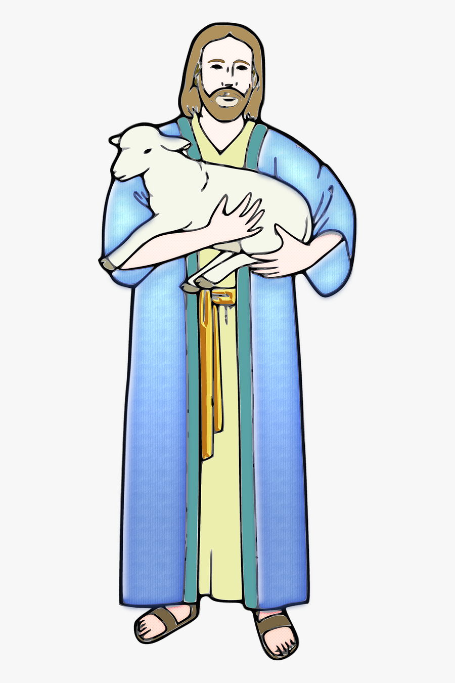 Jesus Christ Sheep - Jesus Con Una Oveja Png, Transparent Clipart