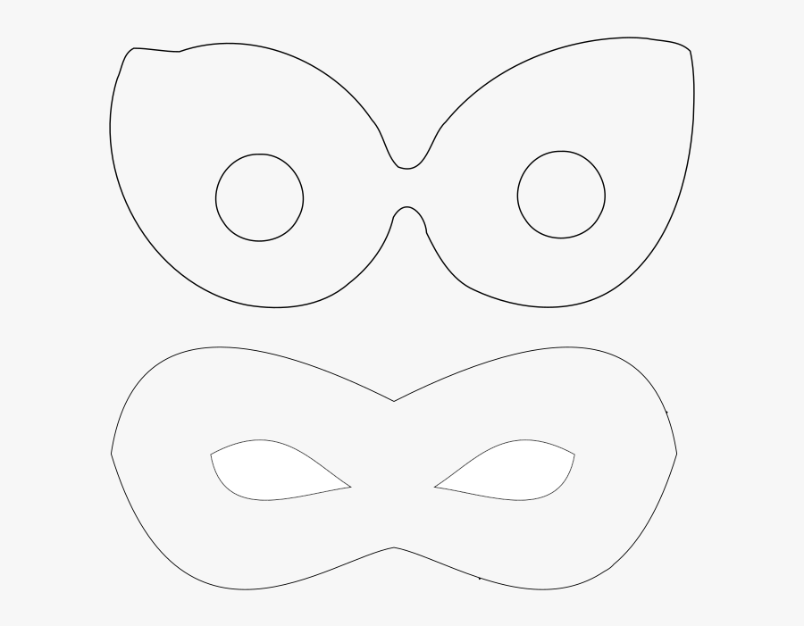 Mask Clipart Super Hero - Line Art, Transparent Clipart