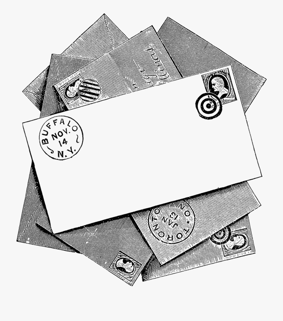 These Are The Digital Stamps I Created From The Vintage - Writing Letters Art, Transparent Clipart
