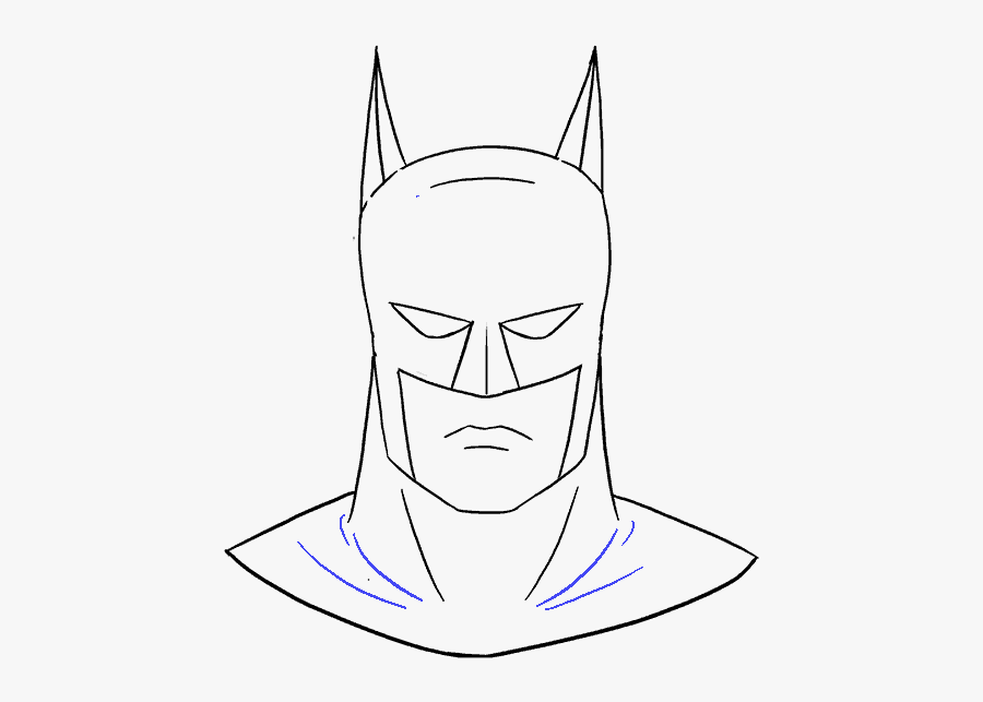 Sample Batman Mask Template - Easy Batman Head Drawing, Transparent Clipart