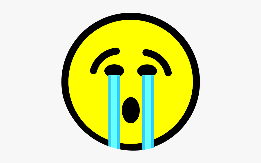 Sad Smiley Face With Tear - Ağlama Png, Transparent Clipart