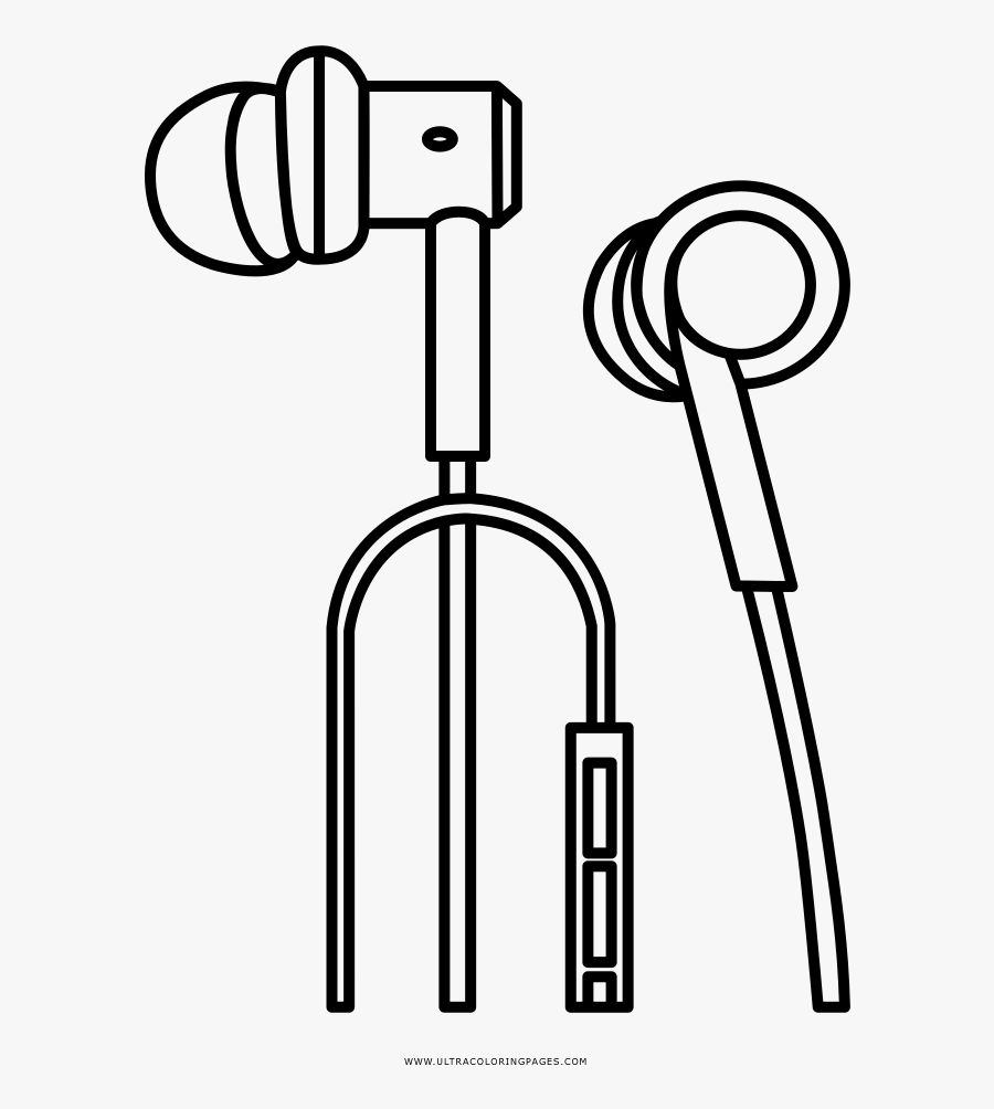 Earphones Coloring Page - Coloring Pictures Of Earphones, Transparent Clipart