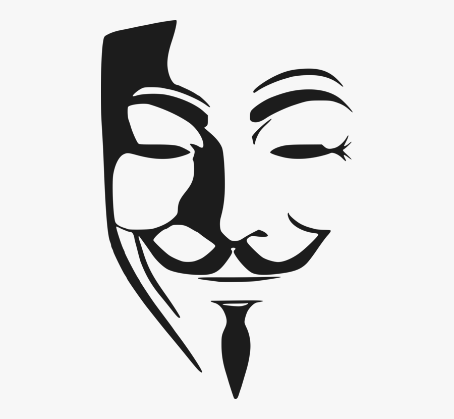 Clip Art Guy Fawkes Mask Drawing - Anonymous Mask Png, Transparent Clipart